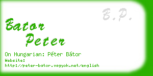 bator peter business card